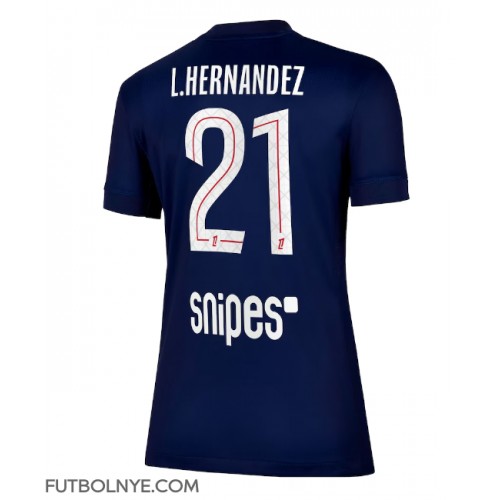 Camiseta Paris Saint-Germain Lucas Hernandez #21 Primera Equipación para mujer 2025-26 manga corta